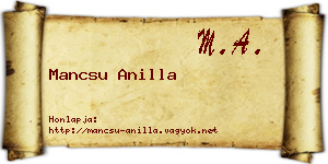 Mancsu Anilla névjegykártya